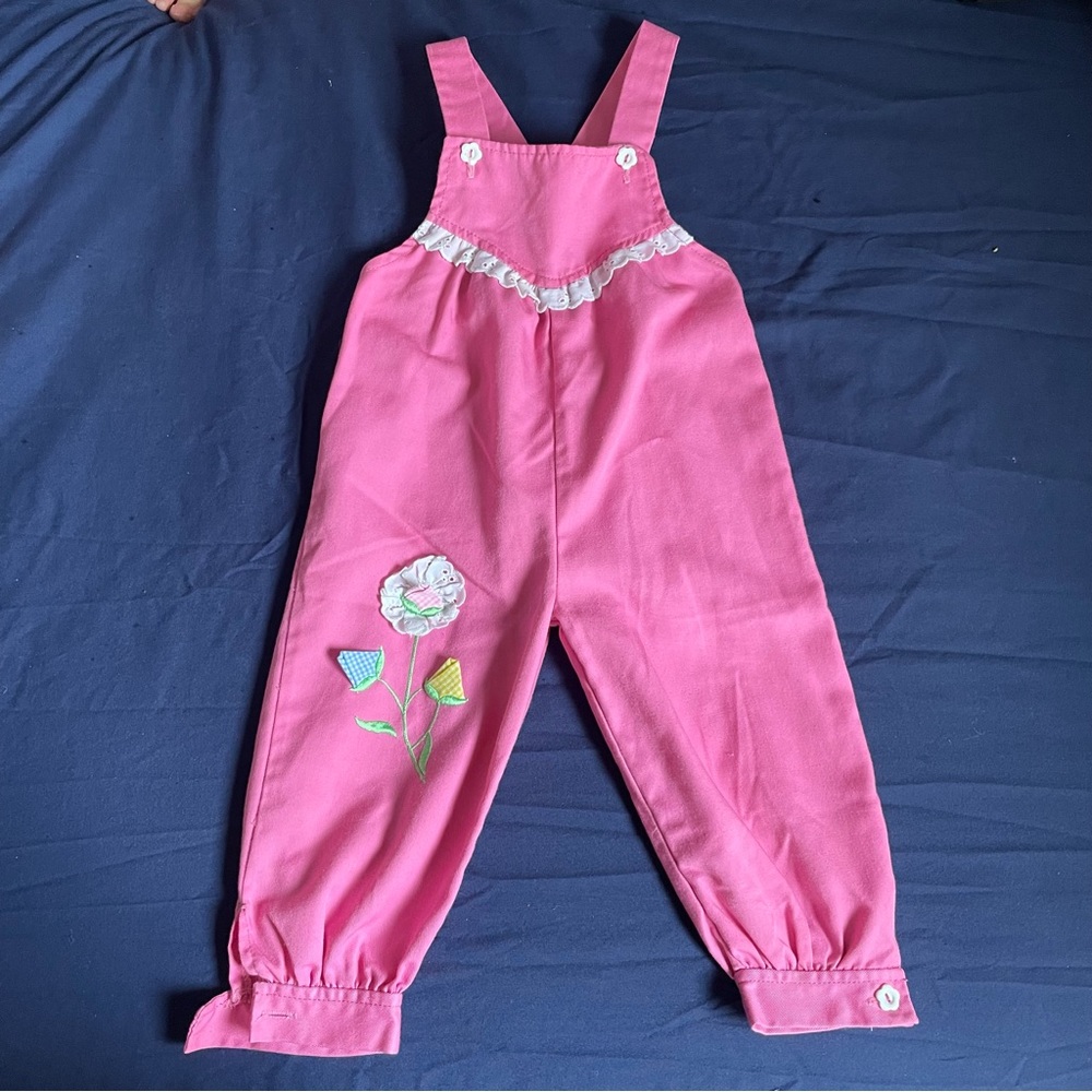 Tiny Tots Vintage Pink Overalls • Size 2T